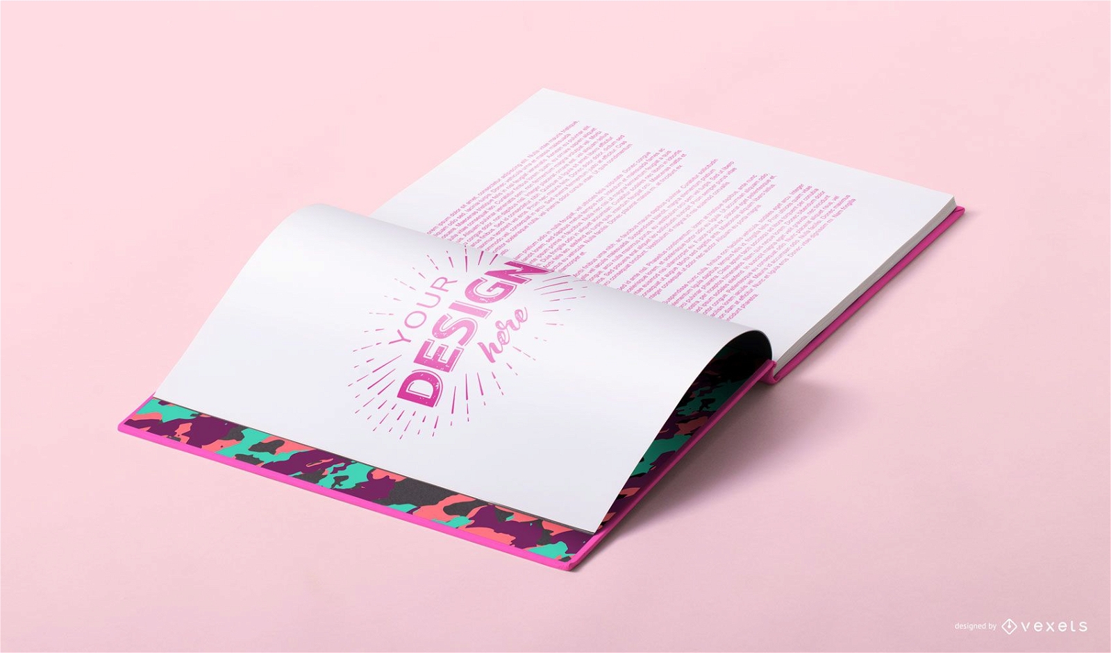 Open book mockup design