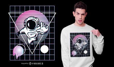 Design de camiseta do astronauta Vaporwave
