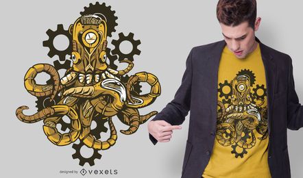 Diseño de camiseta de pulpo Steampunk Diseño de camiseta de pulpo Steampunk