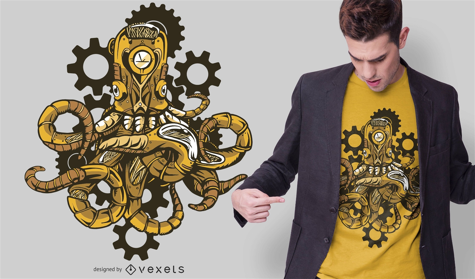 Design de camiseta de polvo Steampunk