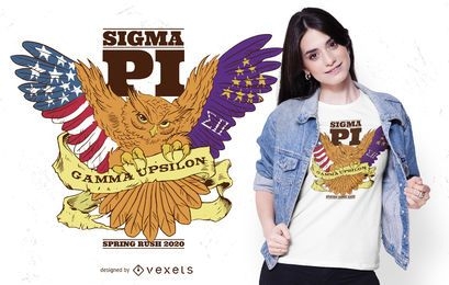 Design de camiseta coruja Sigma pi