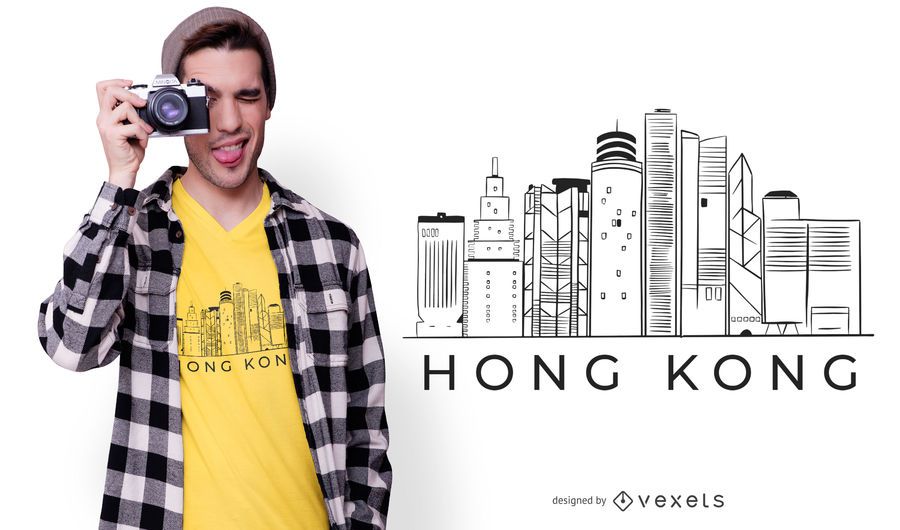 Hong kong skyline t-shirt design Hong kong skyline t-shirt design