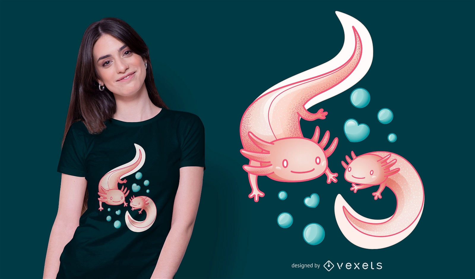 Design de t-shirt Axolotls