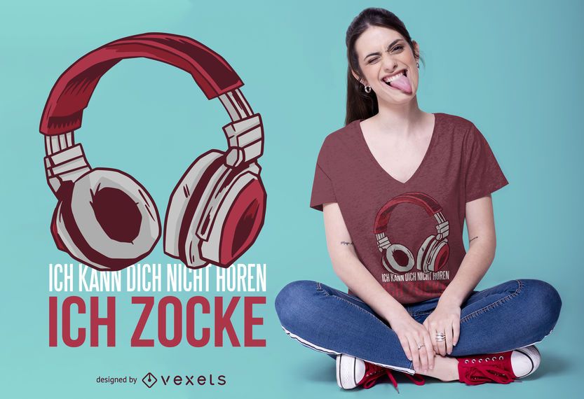 Gaming Deutsch Zitat T-Shirt Design Gaming Deutsch Zitat T-Shirt Design