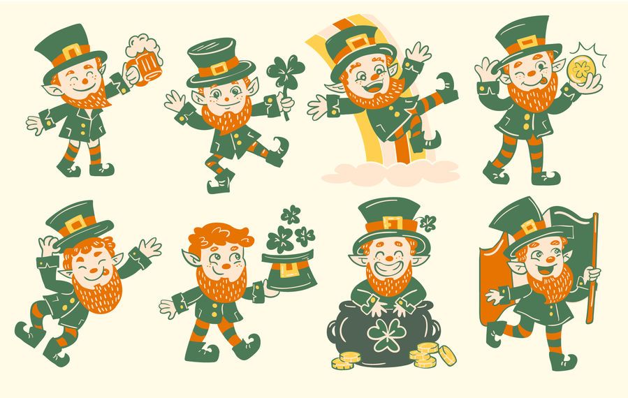 Colección de personajes de san patricio Colección de personajes de san patricio
