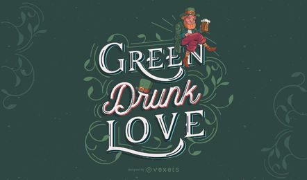 St patricks green lettering design St patricks green lettering design