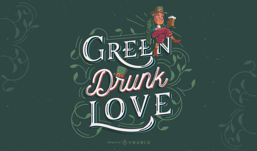 Diseño de letras verdes de san patricio Diseño de letras verdes de san patricio