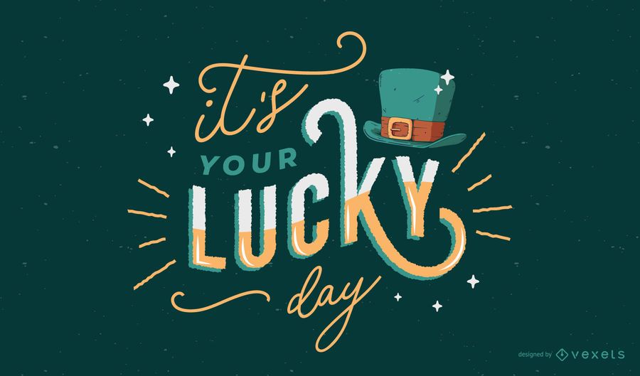 St patricks lucky day lettering design St patricks lucky day lettering design
