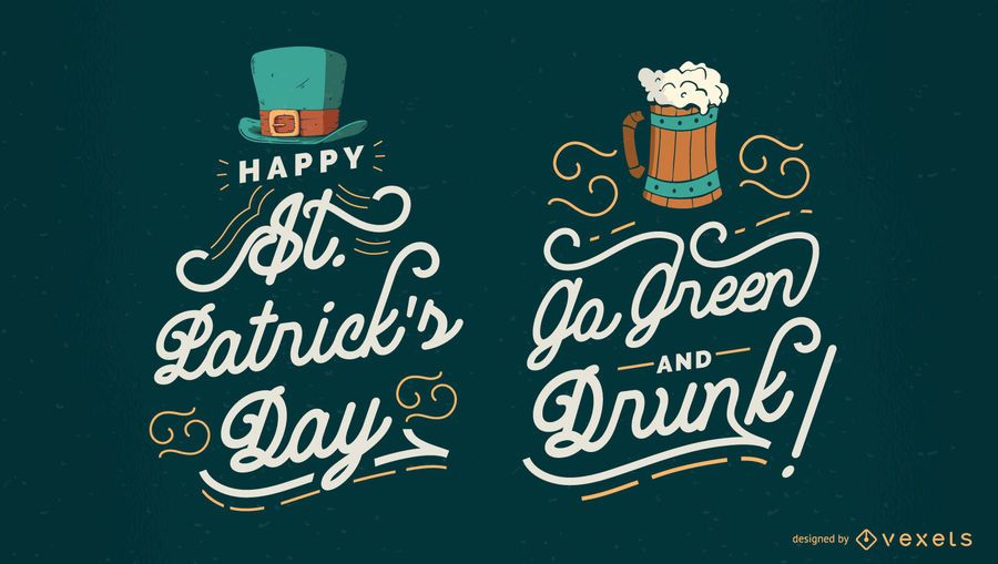 St patrick's lettering set St patrick's lettering set