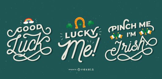 St patrick's day lettering set