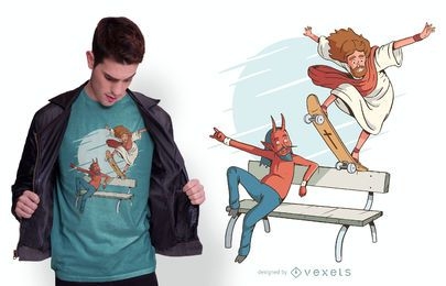 Jesus Skateboarding T-shirt Design