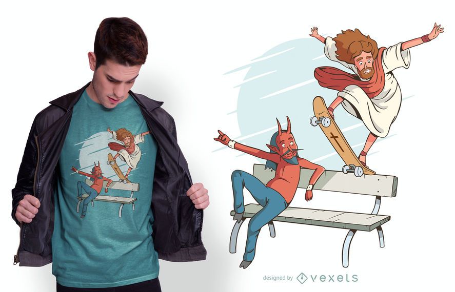 Design de camisetas de skate Jesus Design de camisetas de skate Jesus