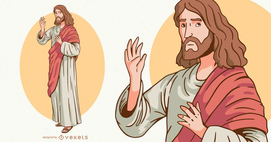 Diseño de ilustración de personaje de Jesús Diseño de ilustración de personaje de Jesús