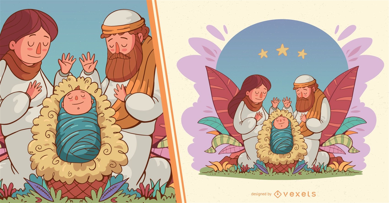 Nativity of jesus illustration