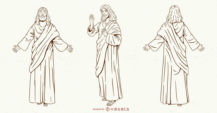 Conjunto de caracteres de trazo de Jesús Conjunto de caracteres de trazo de Jesús
