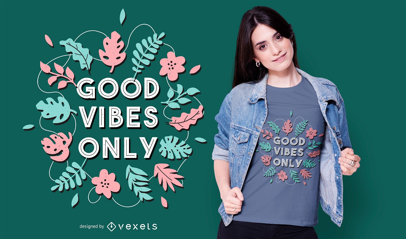 Design de camisetas Good vibes