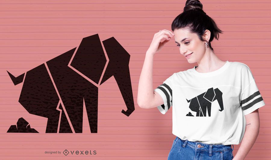 Design de t-shirt de elefante geométrico Design de t-shirt de elefante geométrico
