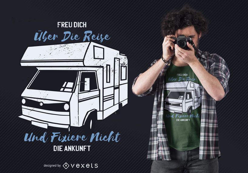 Camper Van German T-shirt Design Camper Van German T-shirt Design