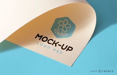 Folded paper mockup