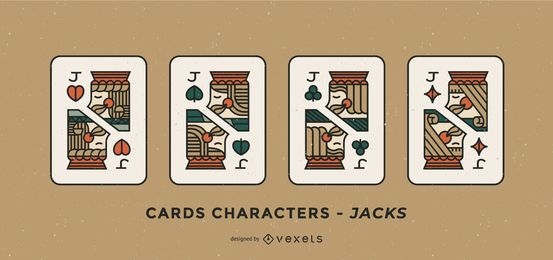 Conjunto de diseño de cartas de Joker Poker