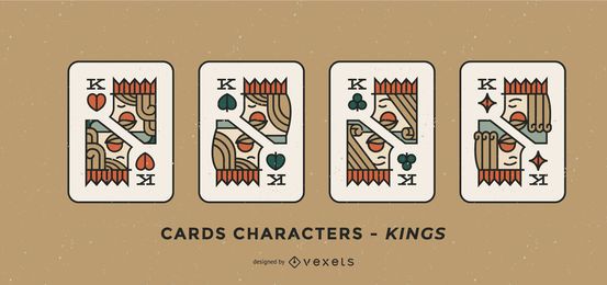 Poker Card Character Kings Set