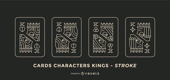 Conjunto de Design de Cartão de Poker King Stroke