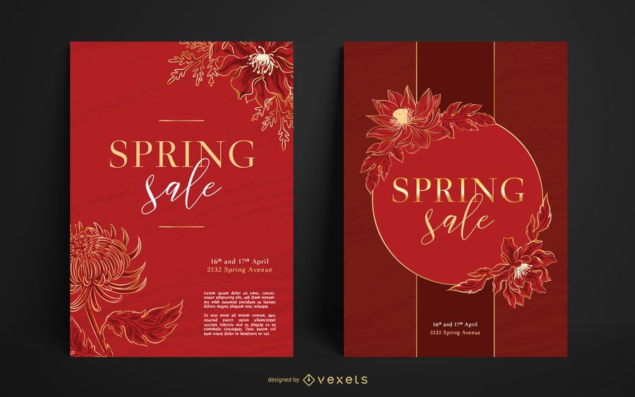 Spring sale poster set Spring sale poster set