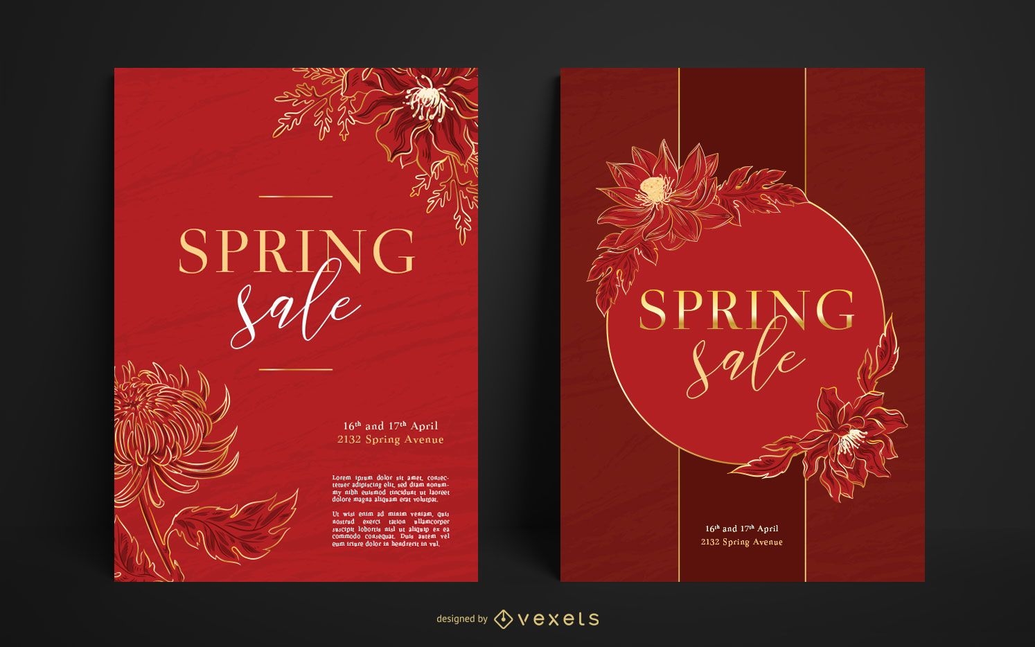 Spring sale poster set