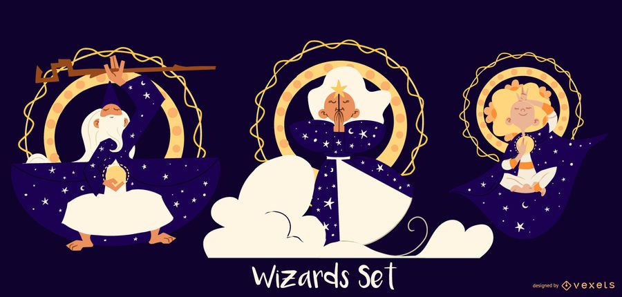 Wizard characters set Wizard characters set