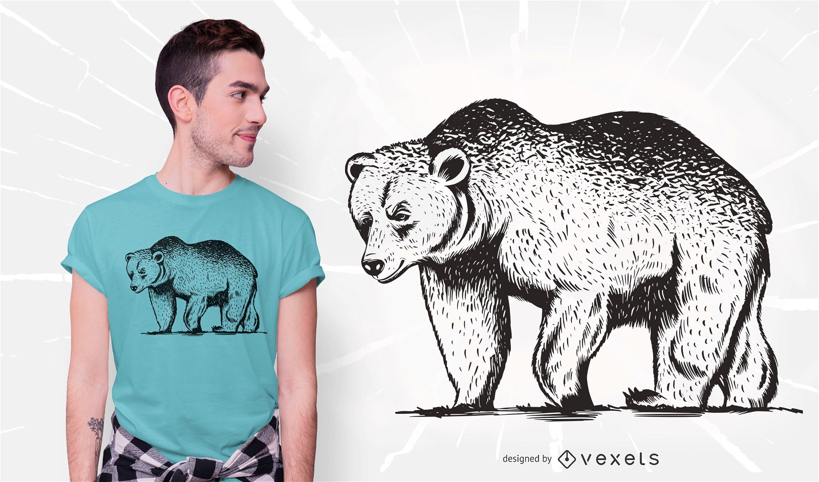 Design de camiseta de urso pardo