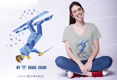 Ski Herz T-Shirt Design