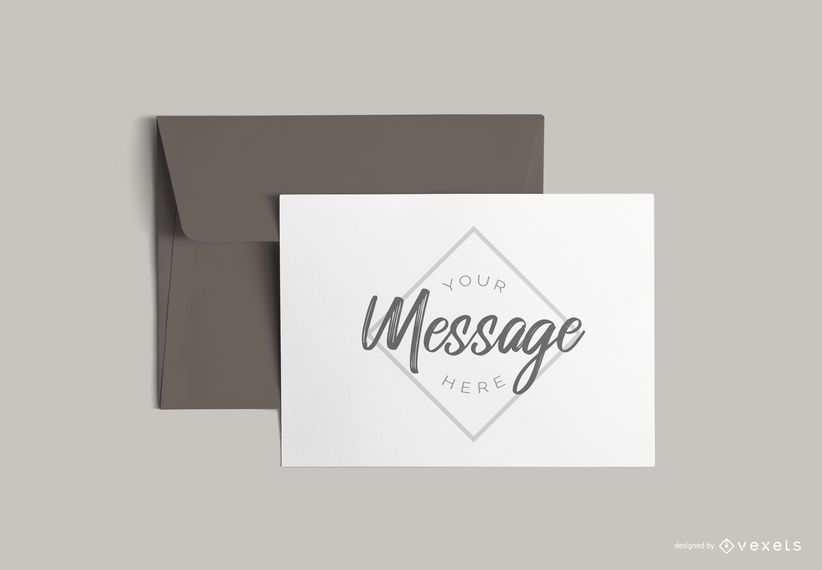 Letter with envelope mockup Letter with envelope mockup