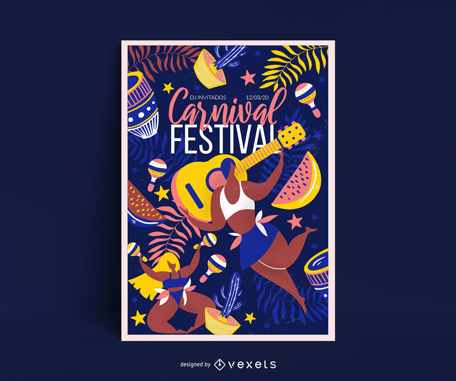 Diseño de carteles del festival de carnaval