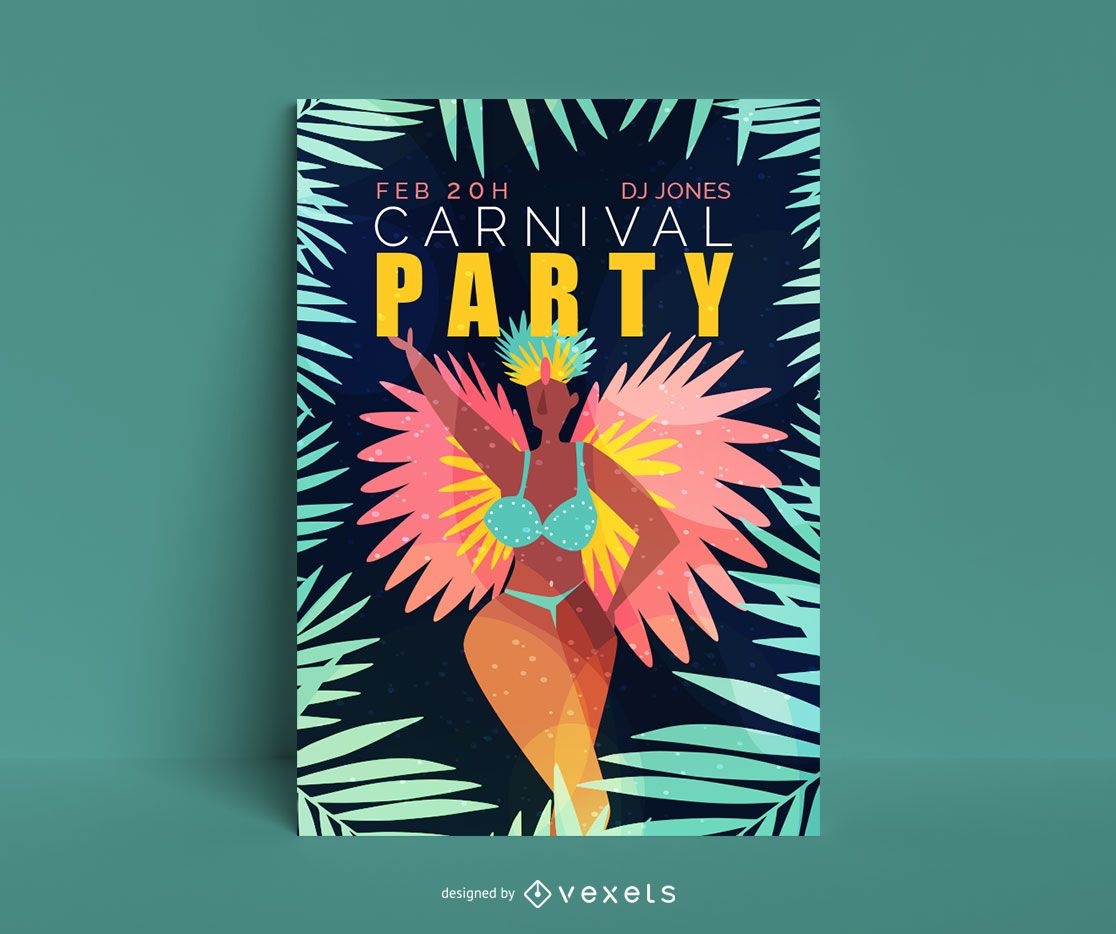 Diseño de carteles editables de fiesta de carnaval