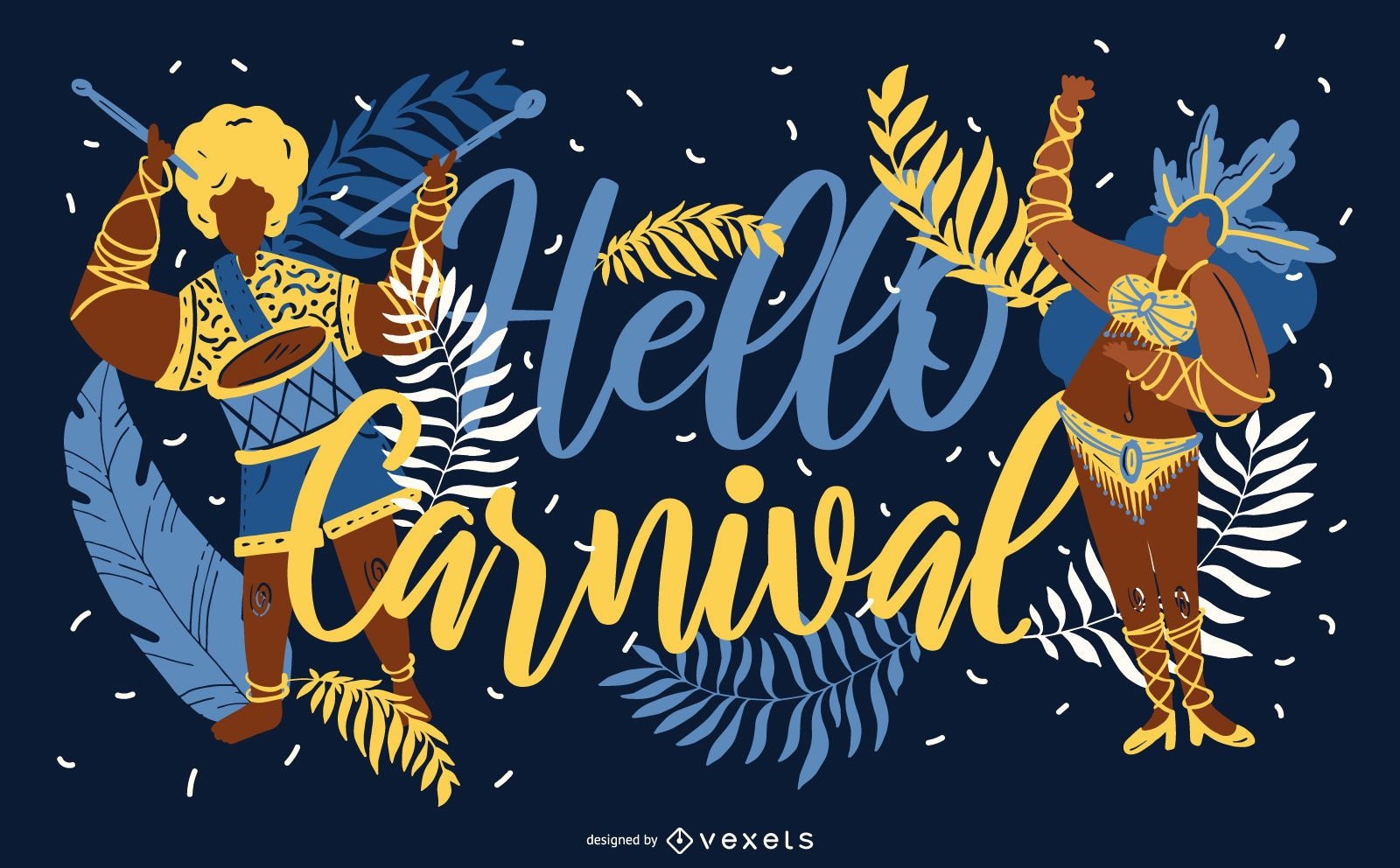 Hola diseño de banner de carnaval