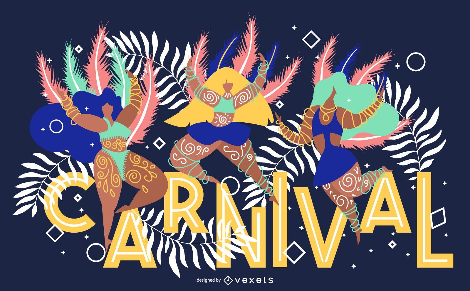 Diseño de banner artístico de carnaval