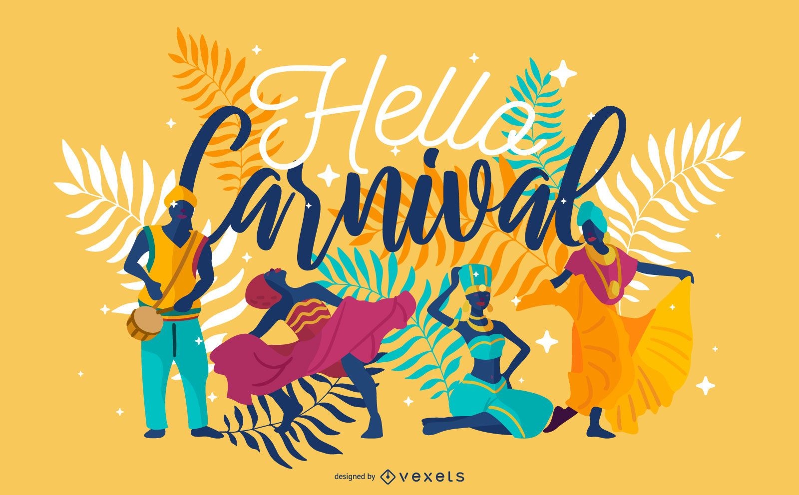 Hola diseño de letras de carnaval