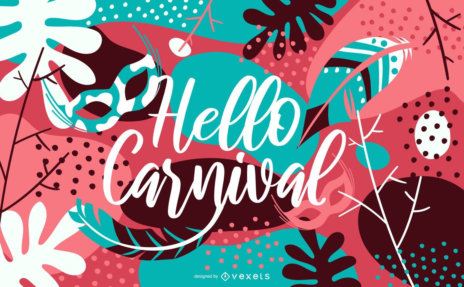 Hello Carnival Lettering Illustration