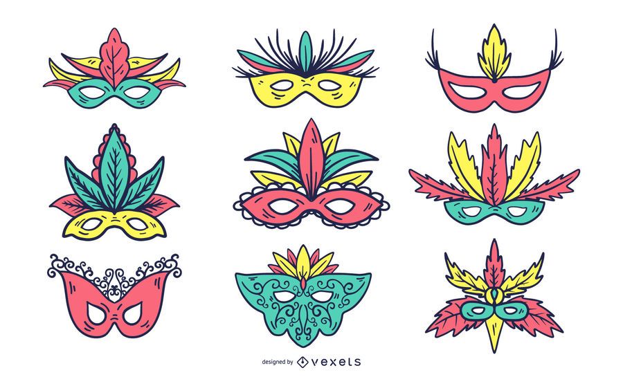 Colorful Carnival Mask Set Colorful Carnival Mask Set