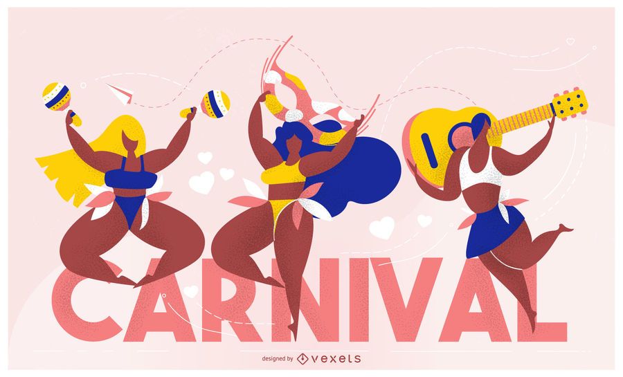 Diseño de letras de mujeres de carnaval Diseño de letras de mujeres de carnaval