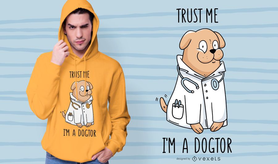 Diseño de camiseta de perro doctor Diseño de camiseta de perro doctor