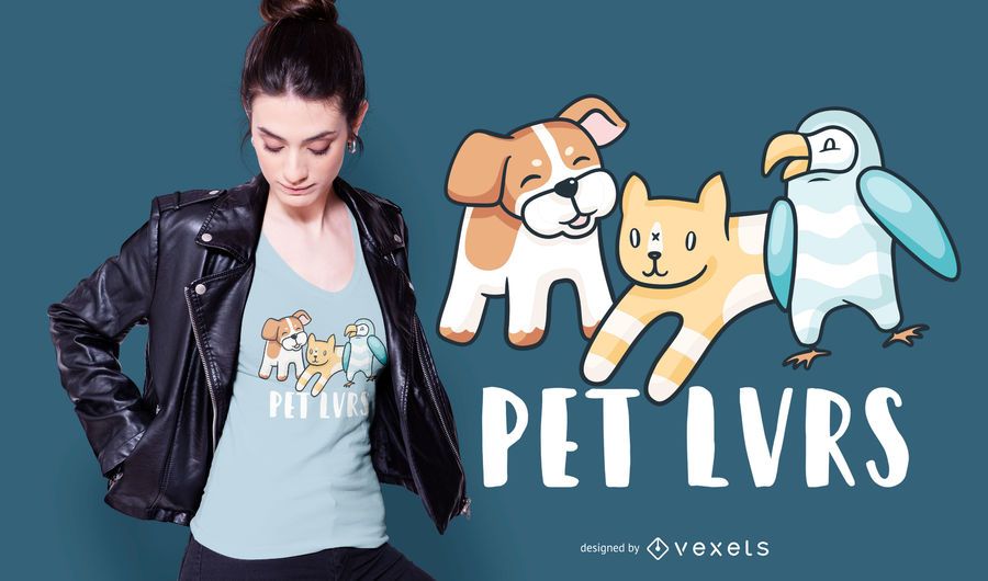 Design de t-shirt de amantes de animais Design de t-shirt de amantes de animais