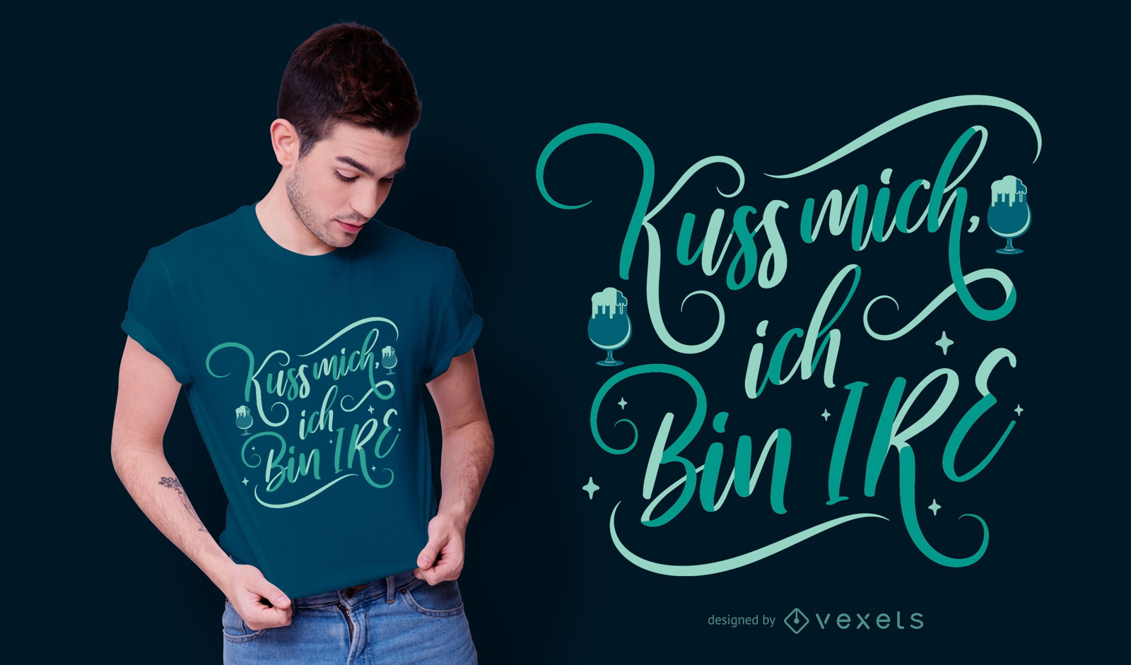 St. Patrick's German Quote T-shirt Design