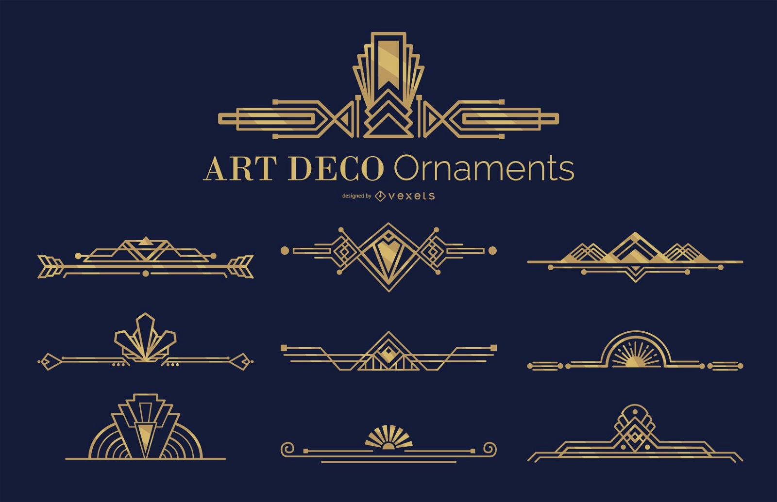 Art deco ornaments set