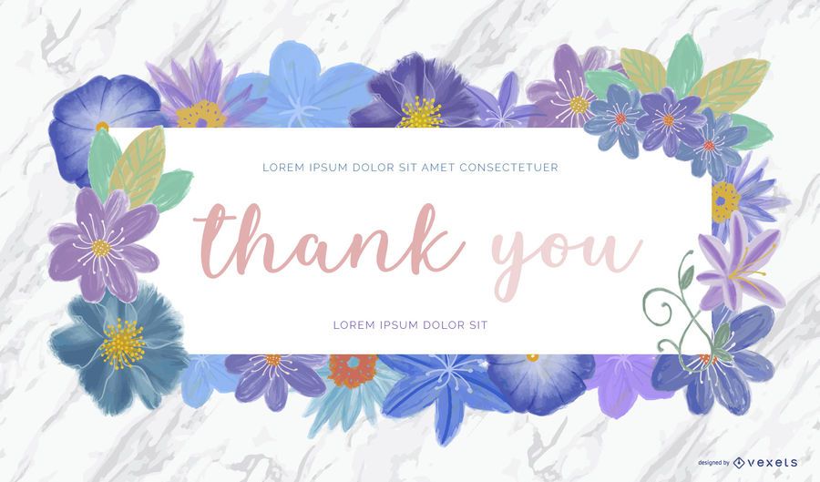 Soft flowers thank you banner Soft flowers thank you banner