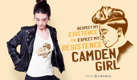 Design de camiseta com citações de Camden Girl