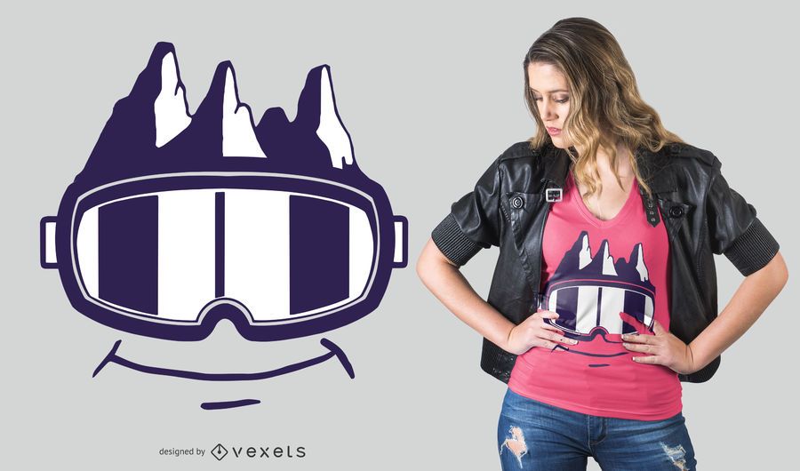 Funny Snow Goggles T-shirt Design Funny Snow Goggles T-shirt Design