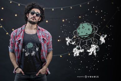 Design de camisetas engraçadas da atração espacial