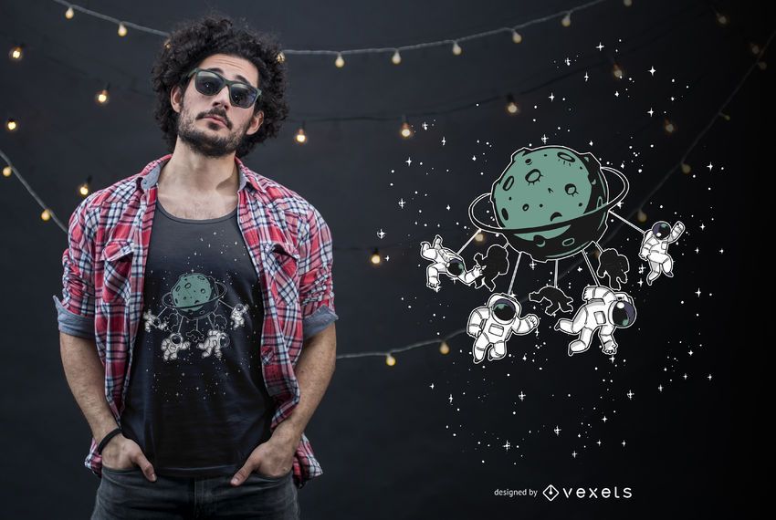Design de camisetas engraçadas da atração espacial Design de camisetas engraçadas da atração espacial