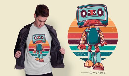 Diseño de camiseta de dibujos animados de cinta vintage Diseño de camiseta de dibujos animados de cinta vintage